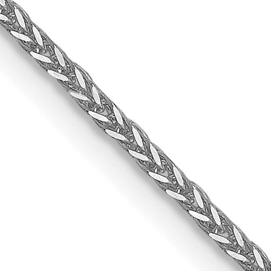 14KT White Gold 1mm D/C Quadra Wheat Chain