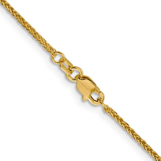 14KT Yellow Gold 1mm D/C Quadra Wheat Chain