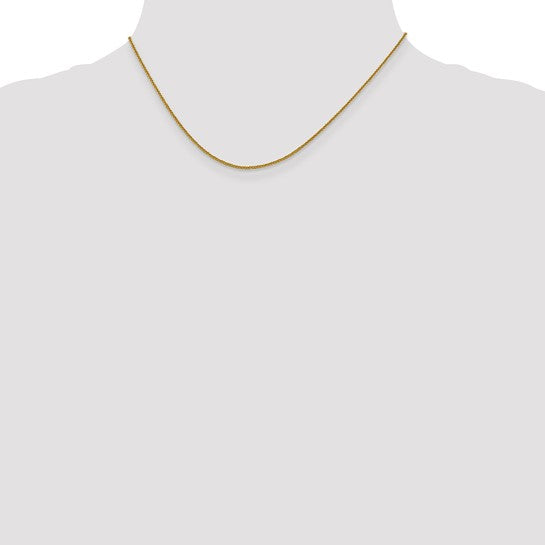 14KT Yellow Gold 1mm D/C Quadra Wheat Chain