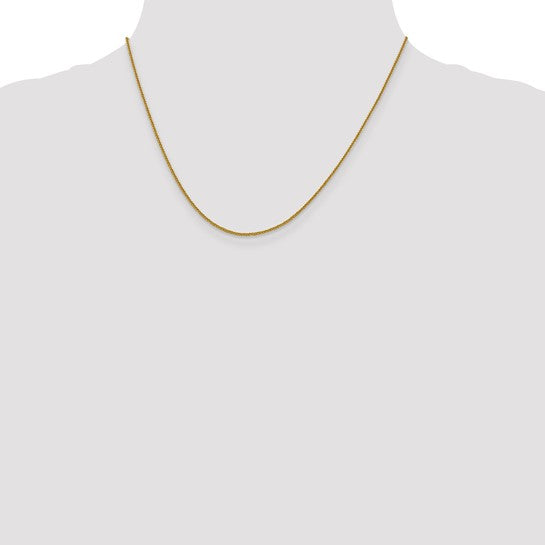 14kt Yellow Gold 1mm D/C Quadra Wheat Chain