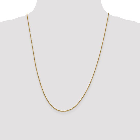 14KT Yellow Gold 1mm D/C Quadra Wheat Chain