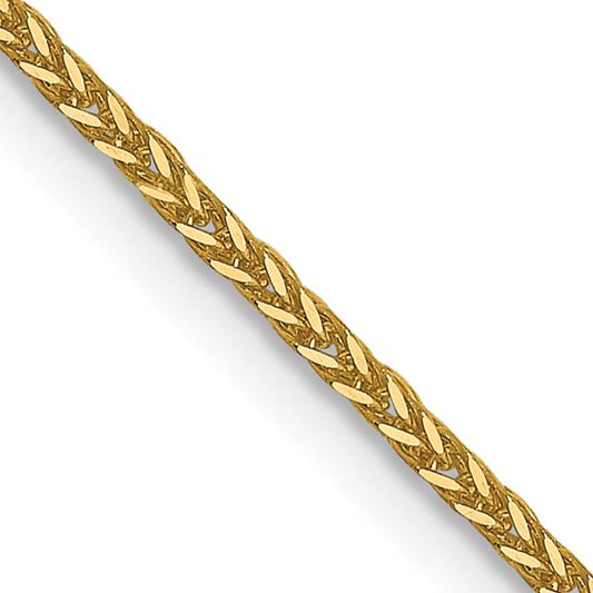 14KT Yellow Gold 1mm D/C Quadra Wheat Chain