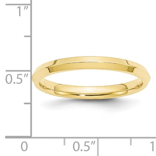 10kt Yellow Gold 2.5mm Knife Edge Comfort Fit Wedding Band Size 10.5