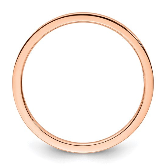 10KT Rose Gold 1.2mm Flat Polished Stackable Band Size 10