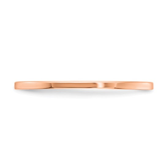 10KT Rose Gold 1.2mm Flat Polished Stackable Band Size 10