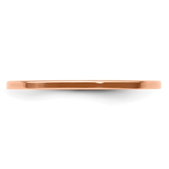 10KT Rose Gold 1.2mm Flat Polished Stackable Band Size 10