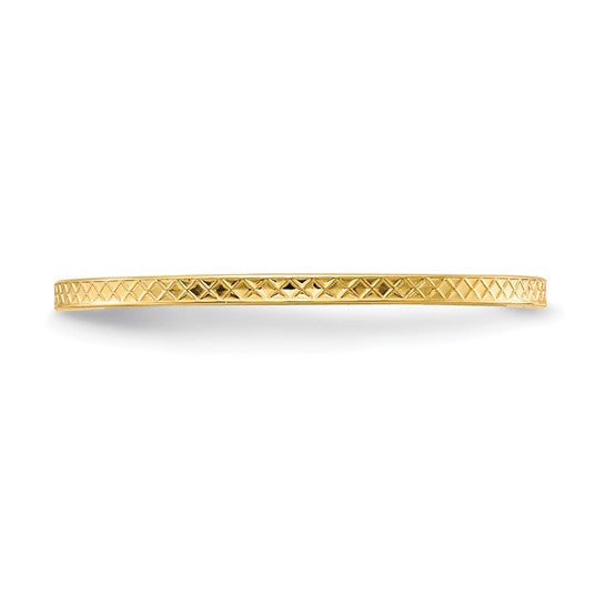 10KT Yellow Gold 1.2mm Criss-Cross Pattern Stackable Band Size 8.5