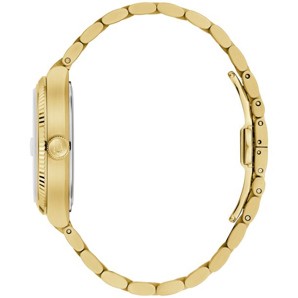 Bulova Super Seville Green Dial Gold-Tone Stainless Steel Bracelet Watch 37.5mm