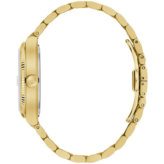 Bulova Super Seville Green Dial Gold-Tone Stainless Steel Bracelet Watch 37.5mm