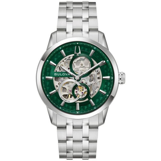 Bulova Sutton Automatic Green Dial Stainless Steel Bracelet Watch 40mm