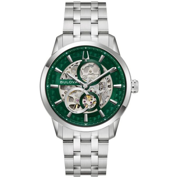 Bulova Sutton Automatic Green Dial Stainless Steel Bracelet Watch 40mm