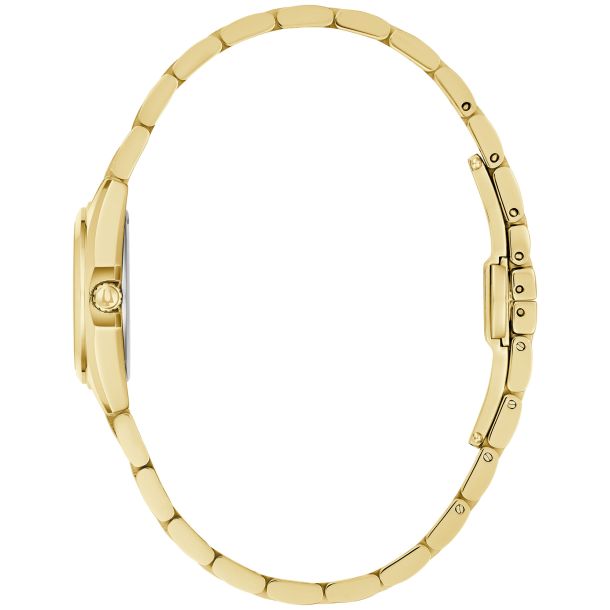 Bulova Surveyor Pink Dial Gold-Tone Stainless Steel Watch 23mm