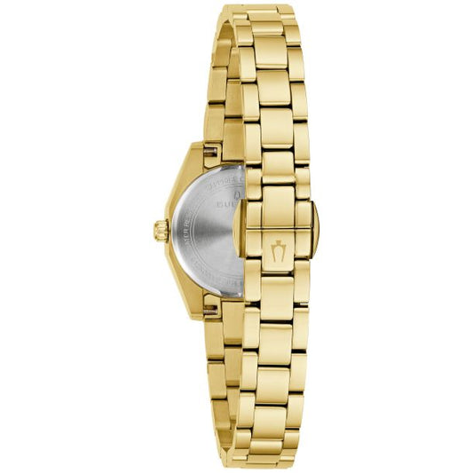 Bulova Surveyor Pink Dial Gold-Tone Stainless Steel Watch 23mm