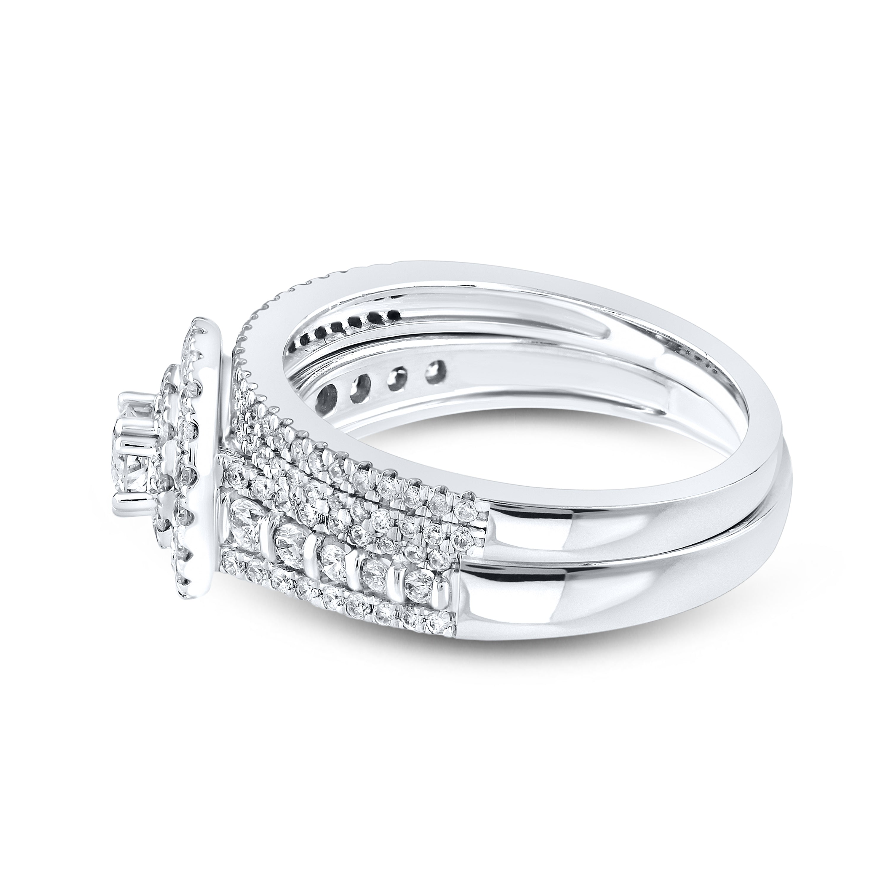 14kt White Gold 1.00 ctw Natural Diamond Bridal Ring Set