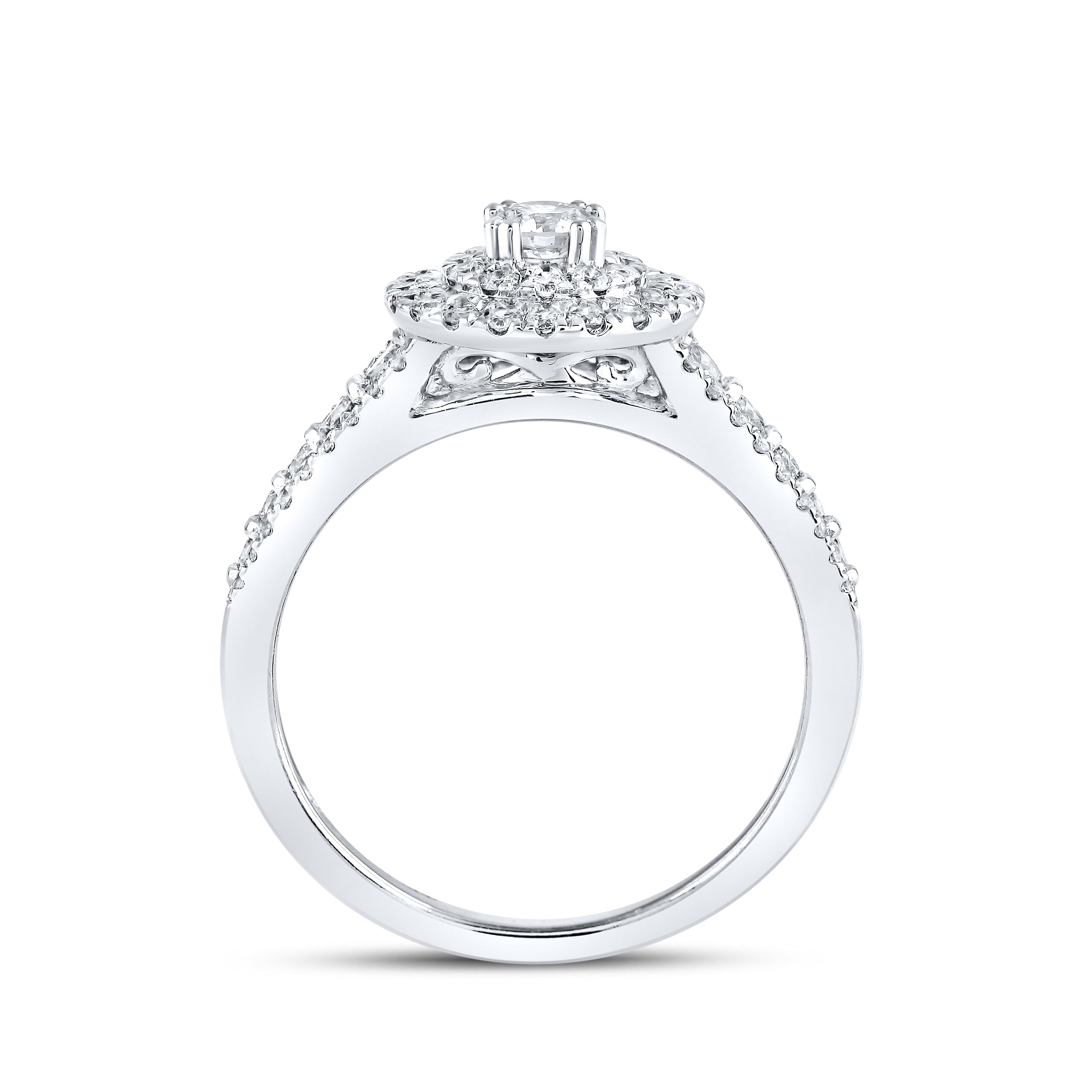 14kt White Gold 1.00 ctw Natural Diamond Bridal Ring Set