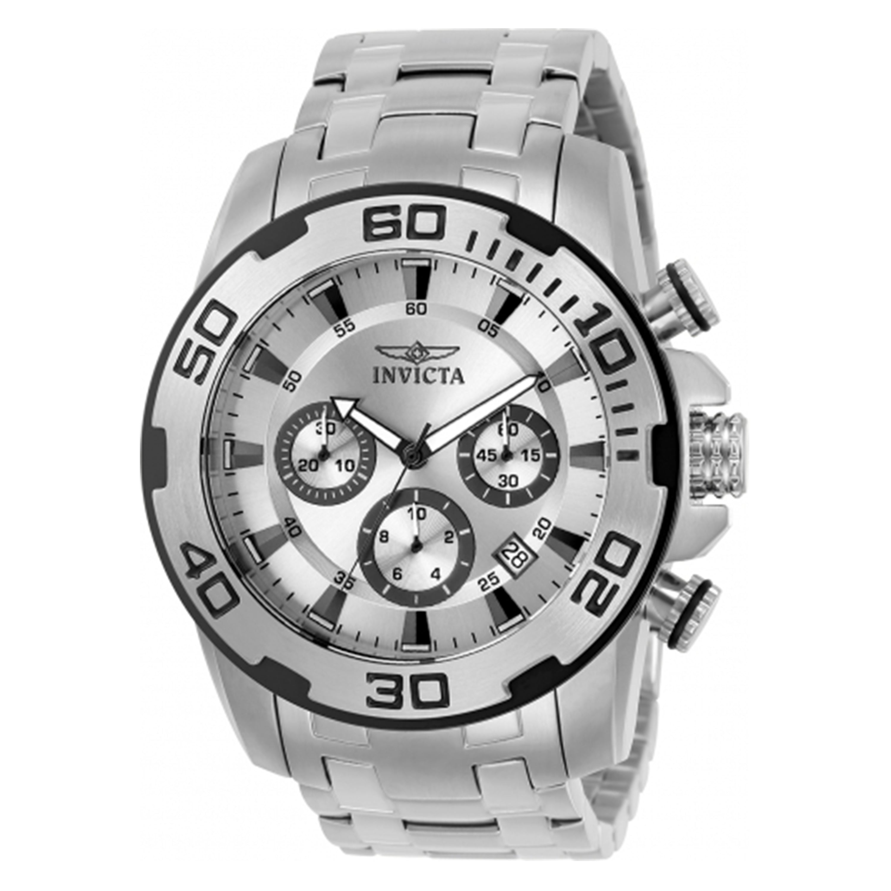 Invicta Men's 22317 Pro Diver Quartz Chronograph Silver Dial Watch