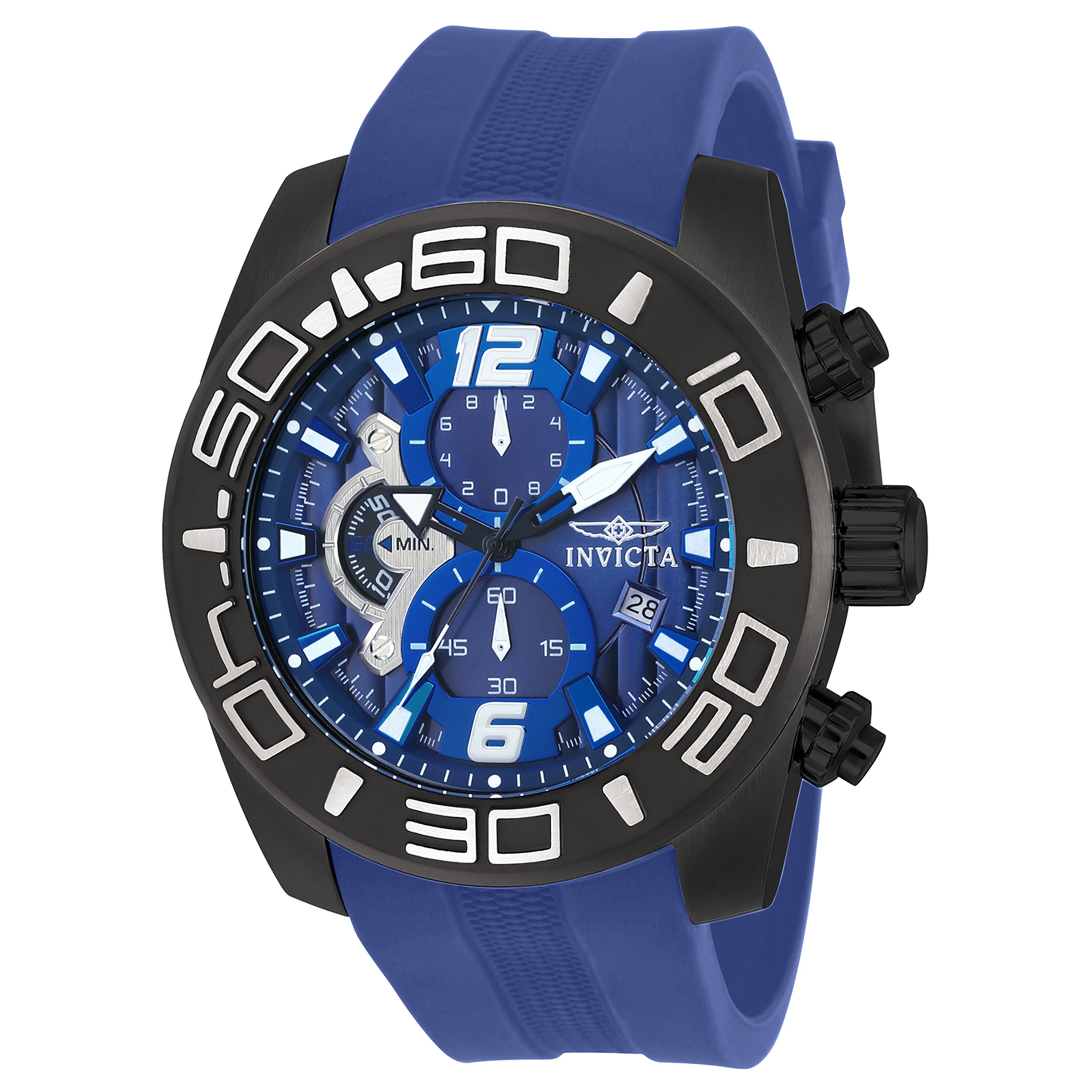 Invicta Men's 22812 Pro Diver Quartz 3 Hand Blue Dial Watch