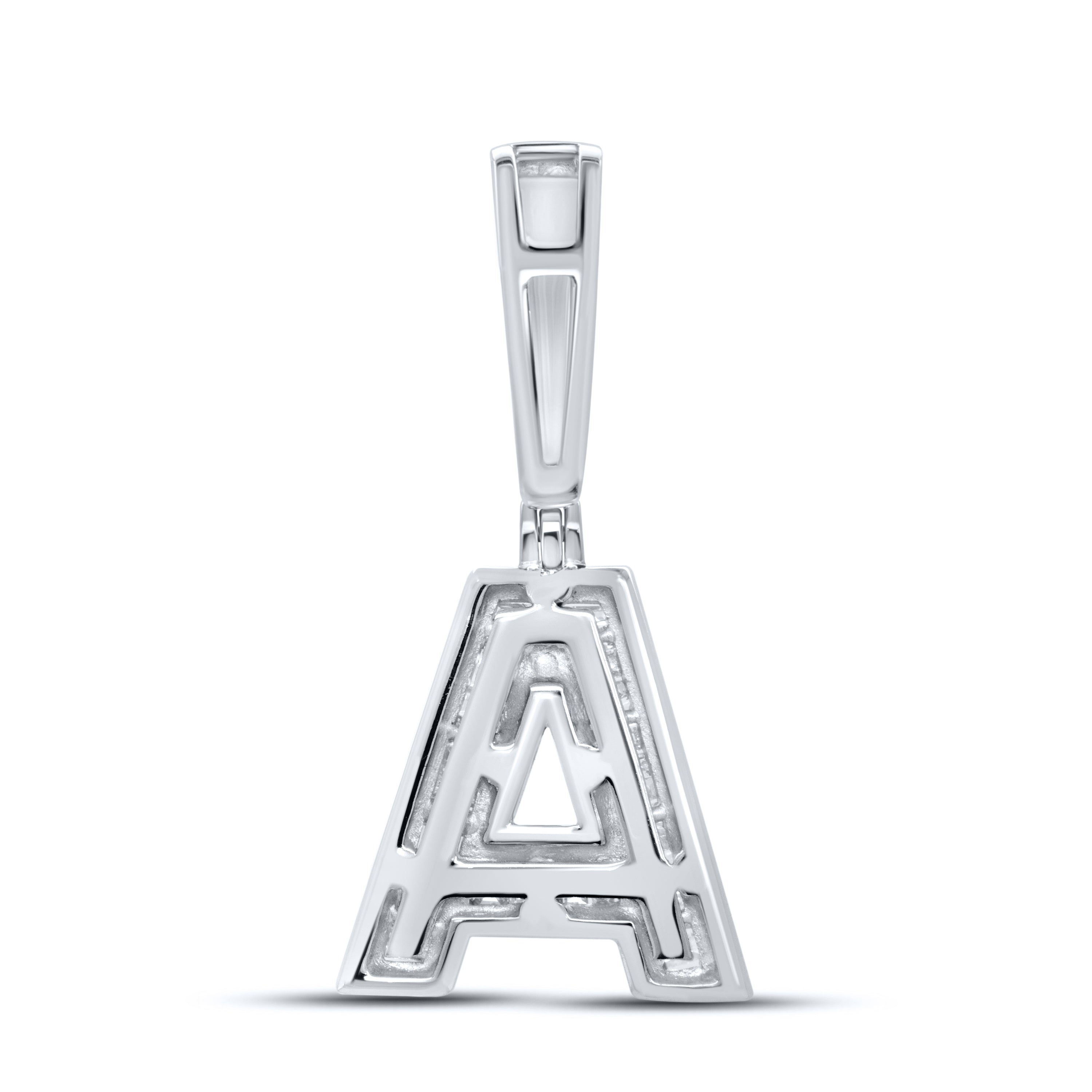 10KT WHITE GOLD 0.43 CTW NATURAL DIAMOND INITIAL A