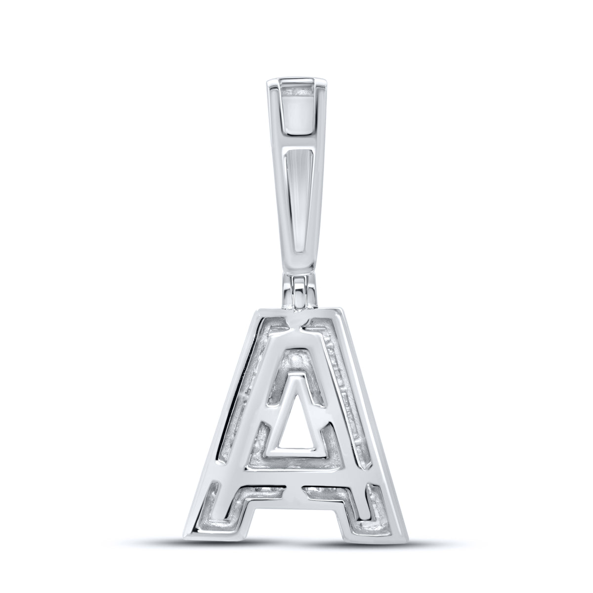 10KT WHITE GOLD 0.43 CTW NATURAL DIAMOND INITIAL A