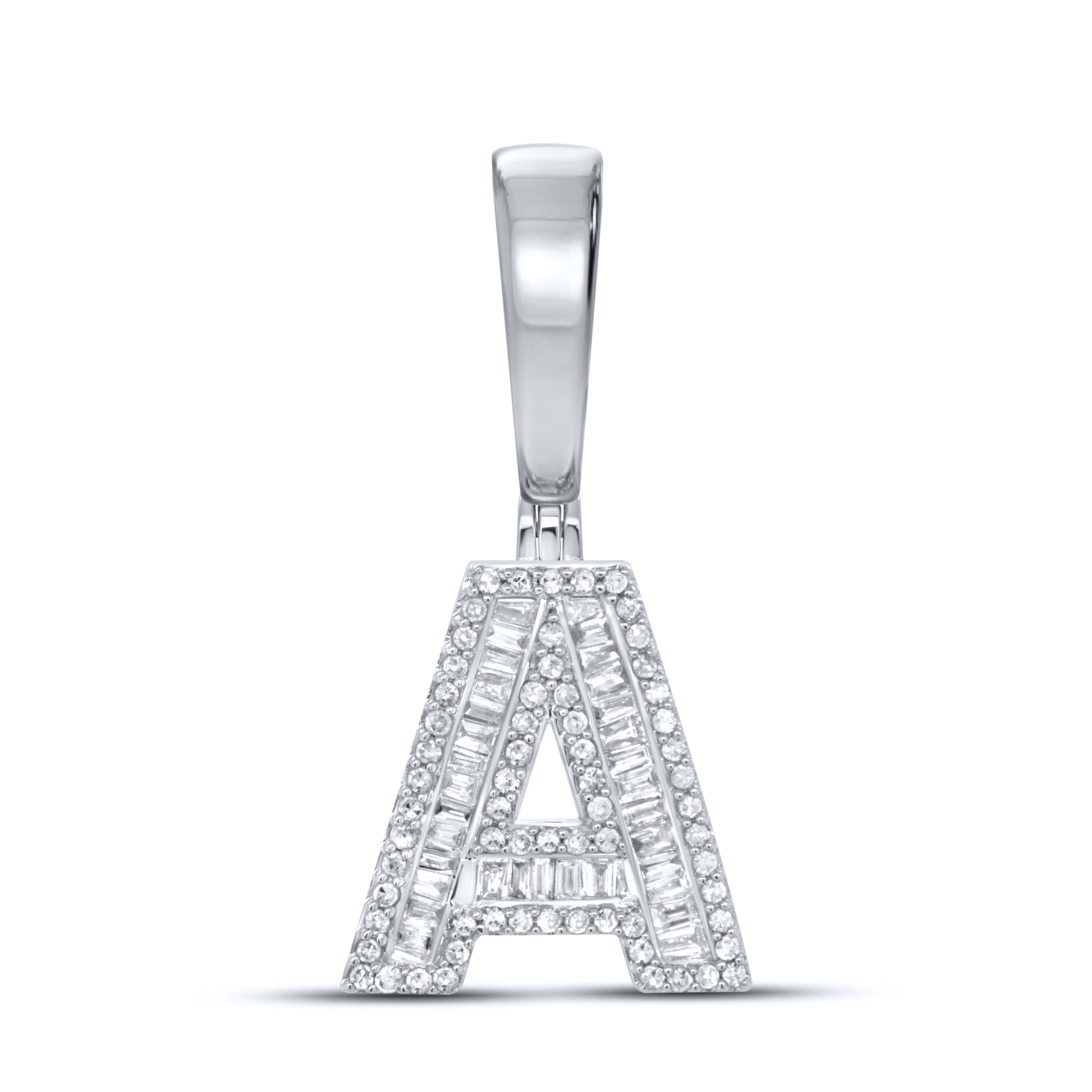 10KT WHITE GOLD 0.43 CTW NATURAL DIAMOND INITIAL A