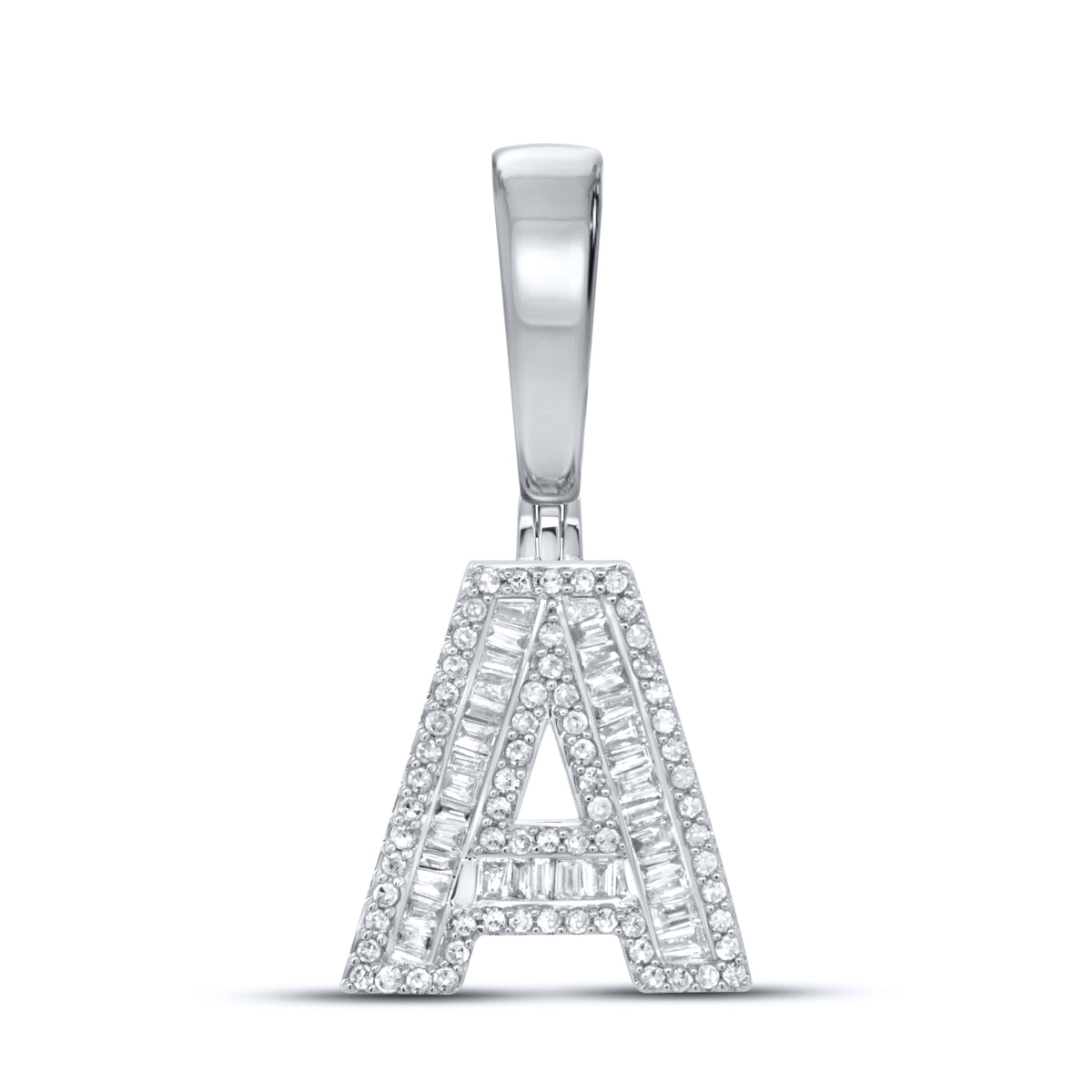 10KT WHITE GOLD 0.43 CTW NATURAL DIAMOND INITIAL A