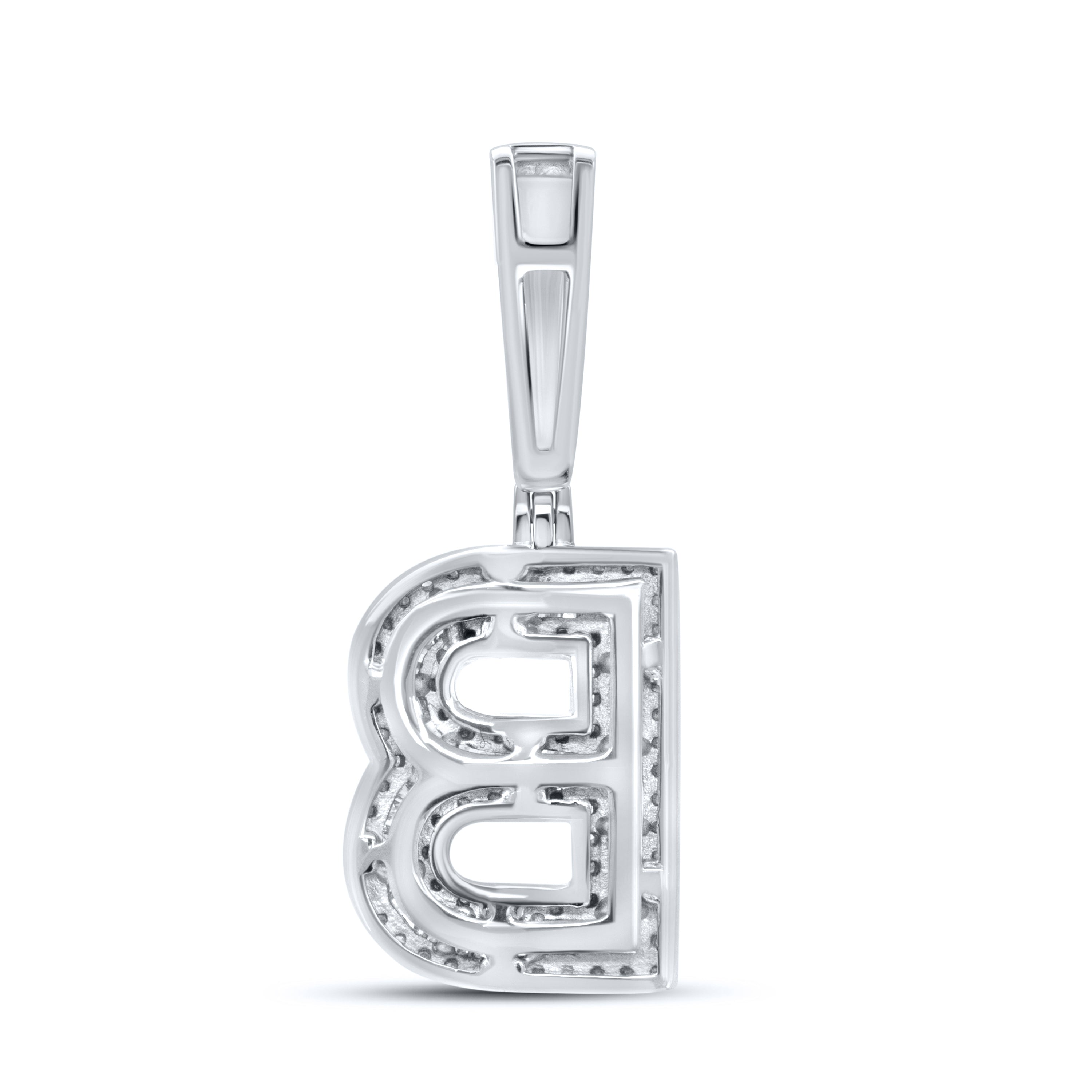 10KT WHITE GOLD  0.54 CTW NATURAL DIAMOND INITIAL B