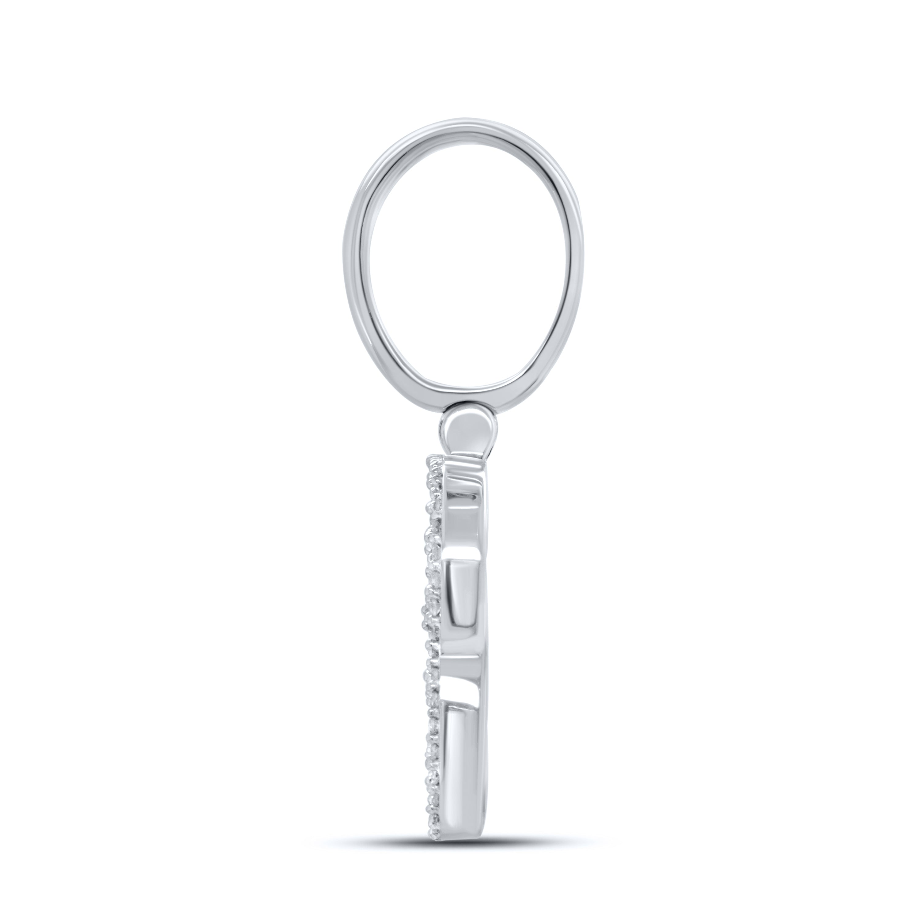 10KT WHITE GOLD  0.54 CTW NATURAL DIAMOND INITIAL B