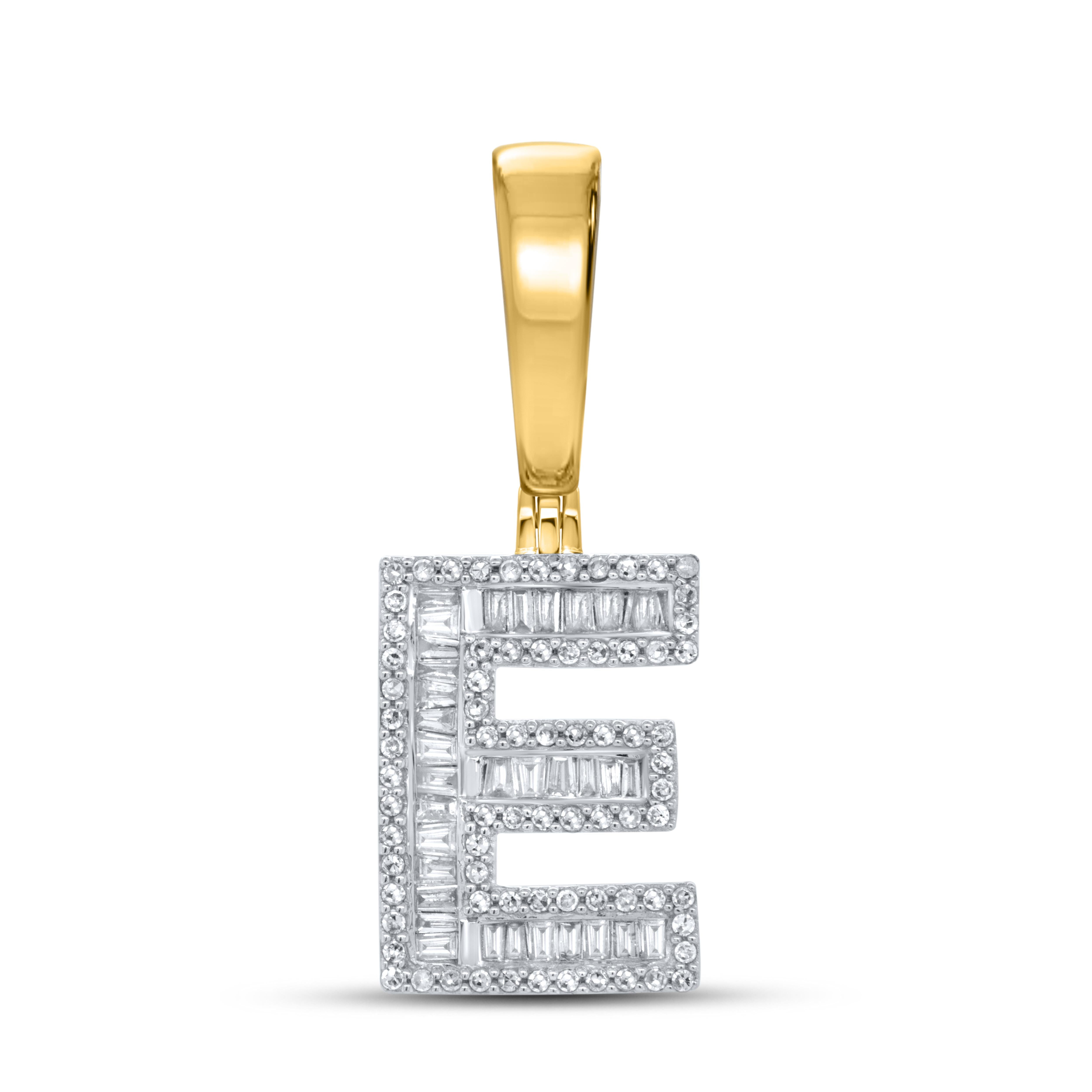 10kt yellow gold 0.48ctw Diamond Initial E Charm