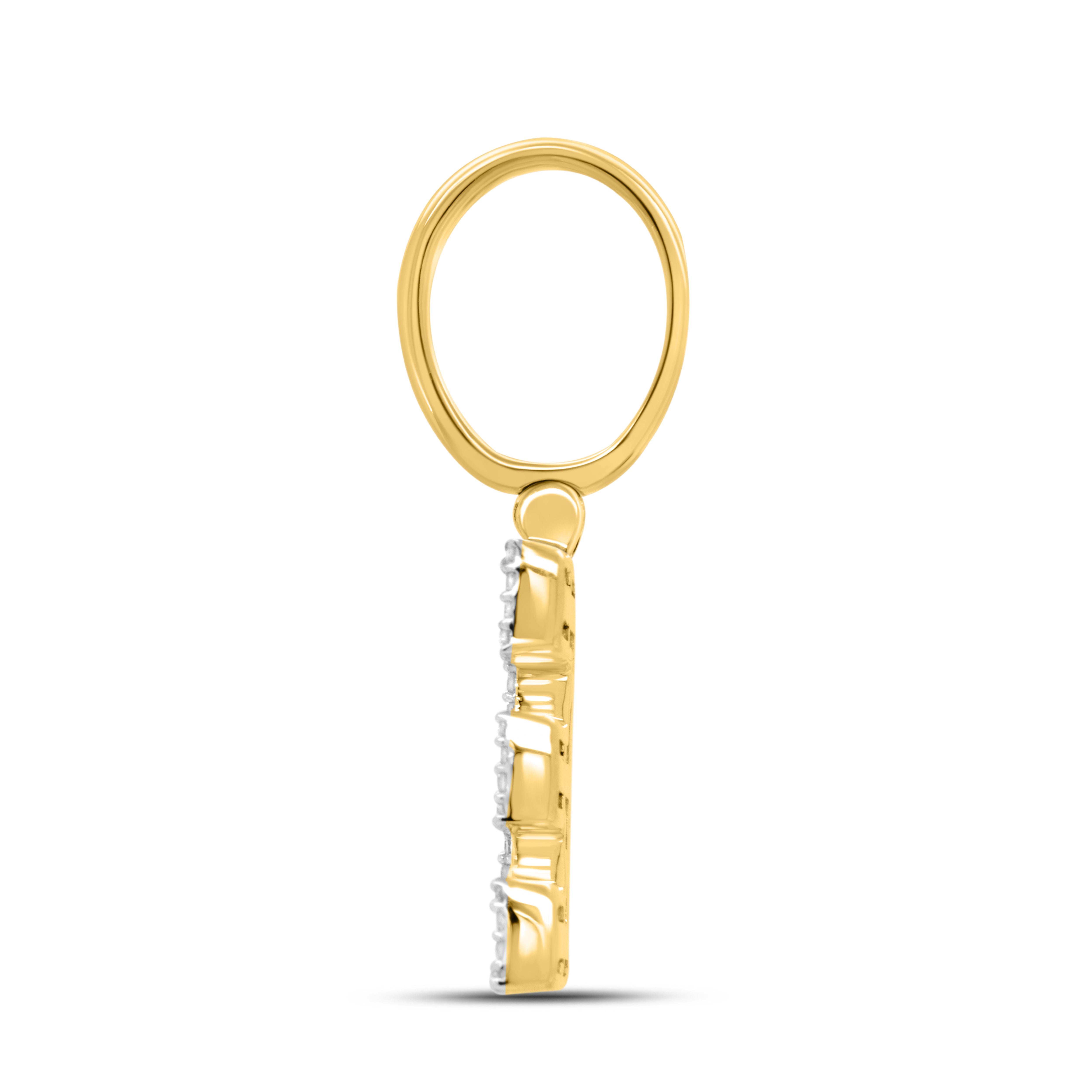 10kt yellow gold 0.48ctw Diamond Initial E Charm