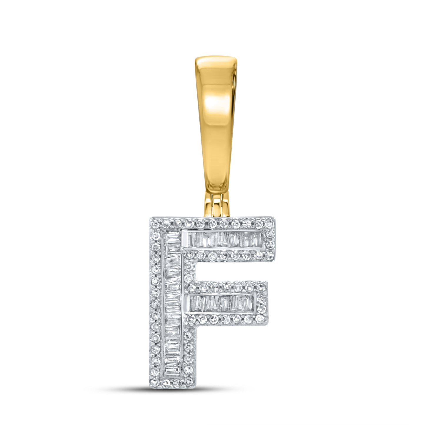 10kt yellow gold 0.38ctw Diamond Initial F Charm