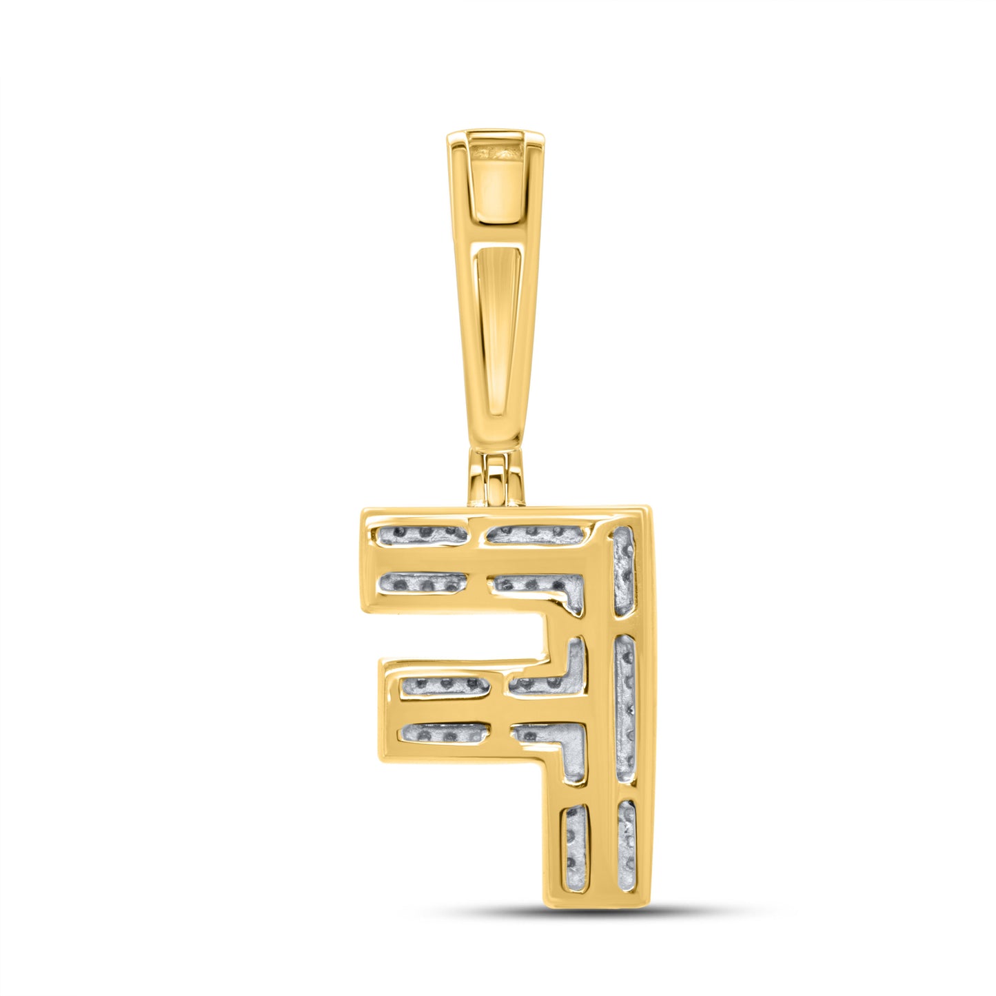 10kt yellow gold 0.38ctw Diamond Initial F Charm