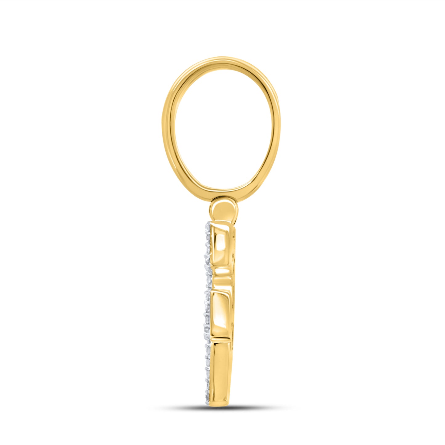 10kt yellow gold 0.38ctw Diamond Initial F Charm