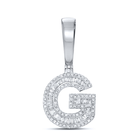 10K WHITE GOLD  0.50 CTW NATURAL DIAMOND INITIAL G