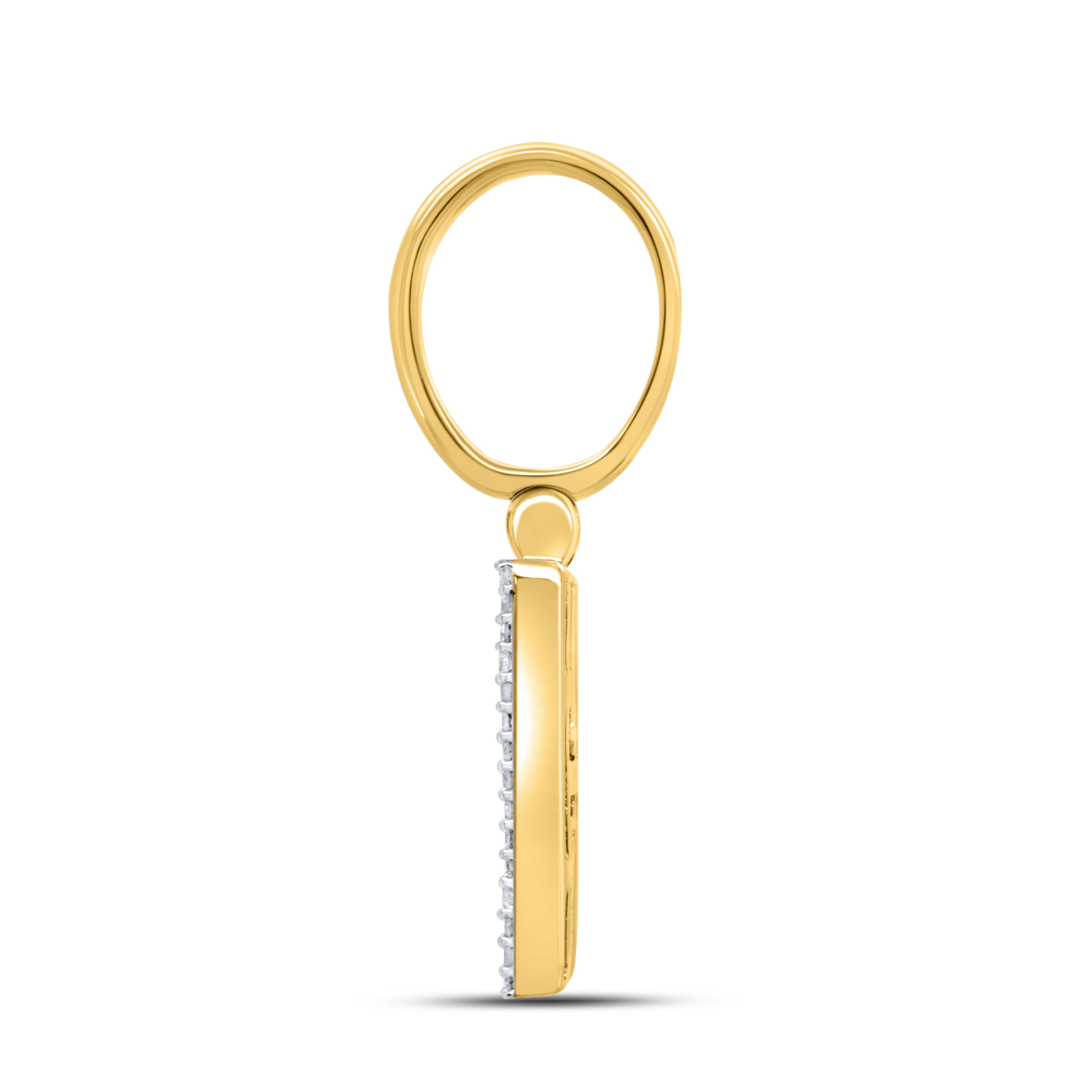 10kt yellow gold 0.45ctw Diamond Initial H Charm