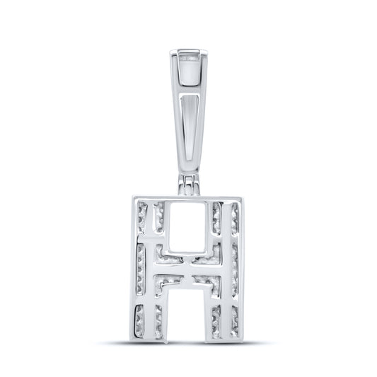 10KT WHITE GOLD 0.45 CTW NATURAL DIAMOND INITIAL H