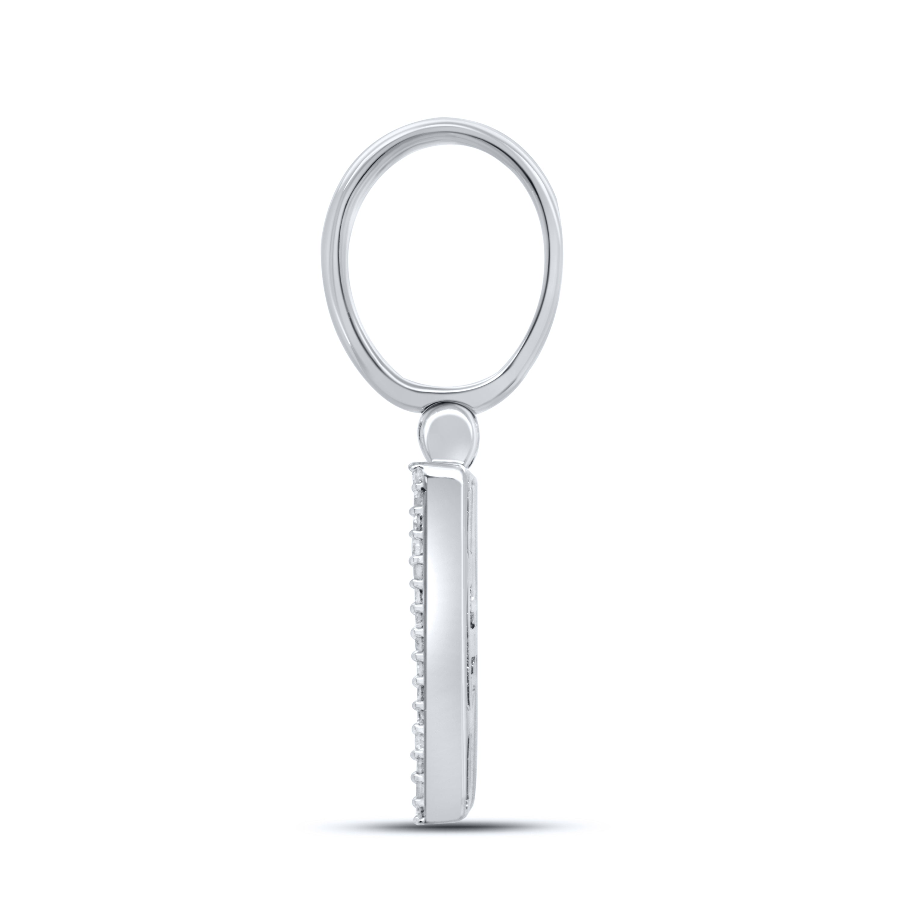 10KT WHITE GOLD 0.45 CTW NATURAL DIAMOND INITIAL H