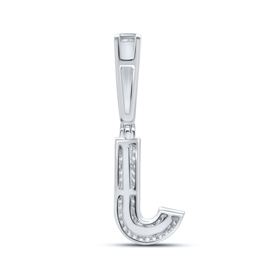 10KT WHITE GOLD  0.27 CTW NATURAL DIAMOND INITIAL J