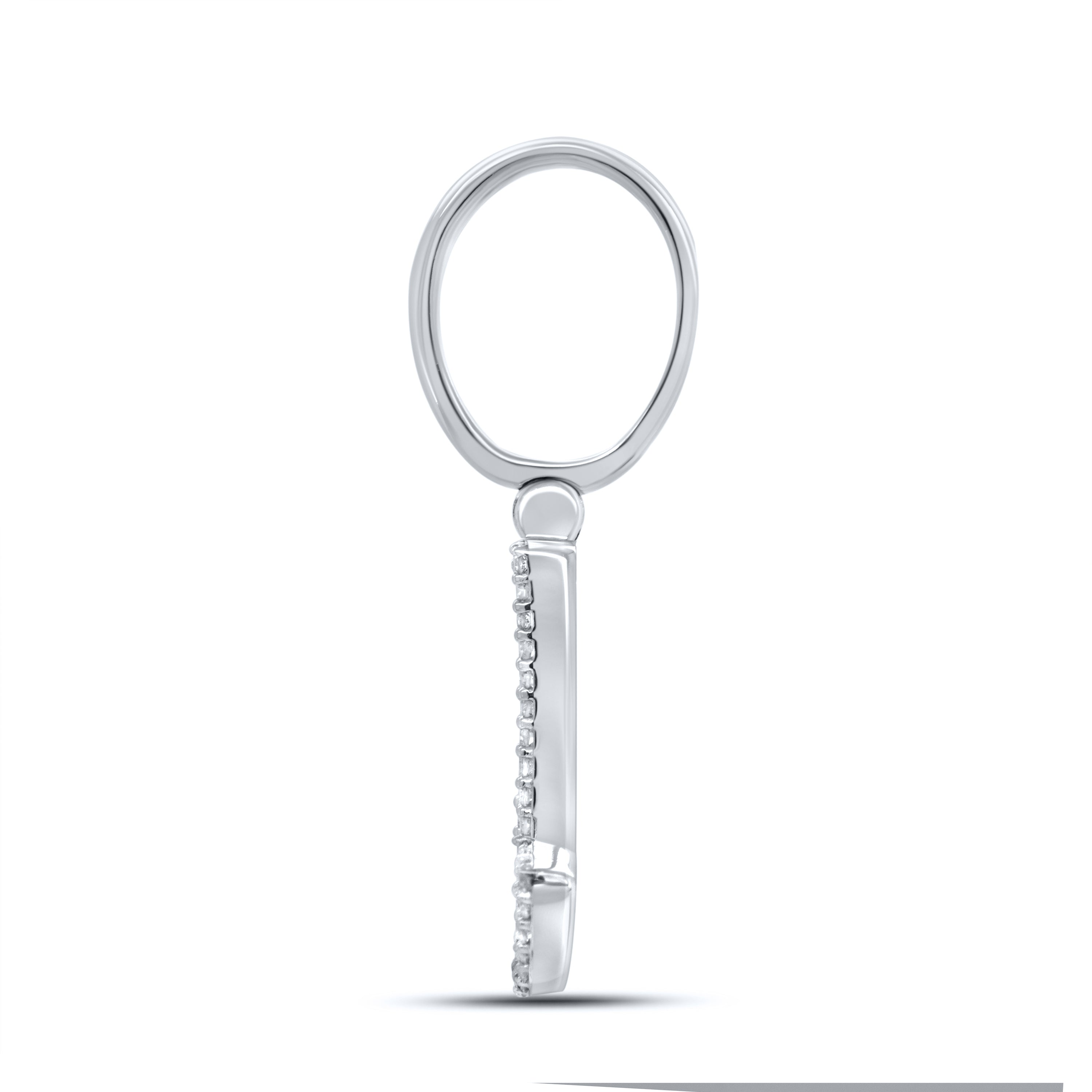 10KT WHITE GOLD  0.27 CTW NATURAL DIAMOND INITIAL J