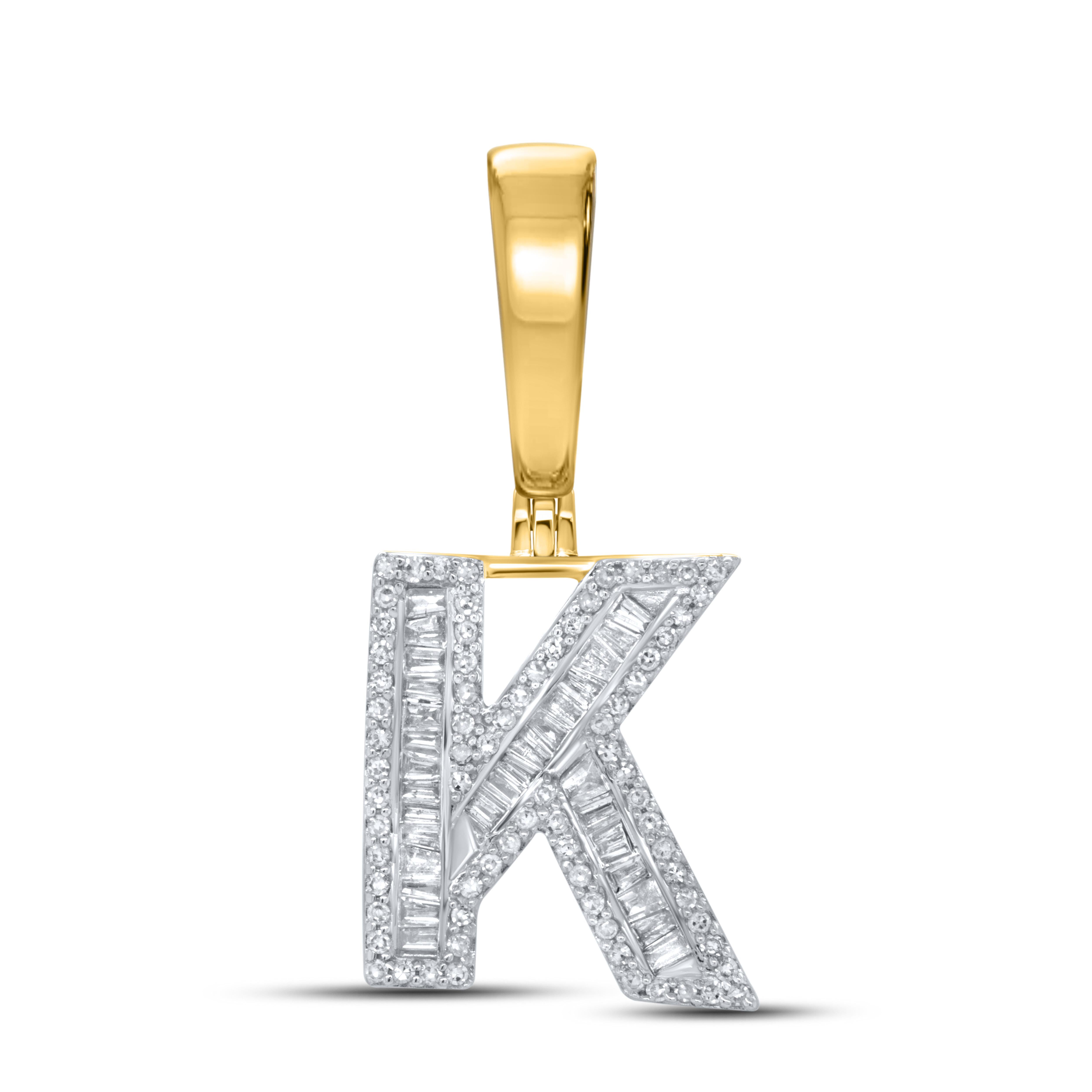 10kt yellow gold 0.46 CTW Diamond Initial K Charm
