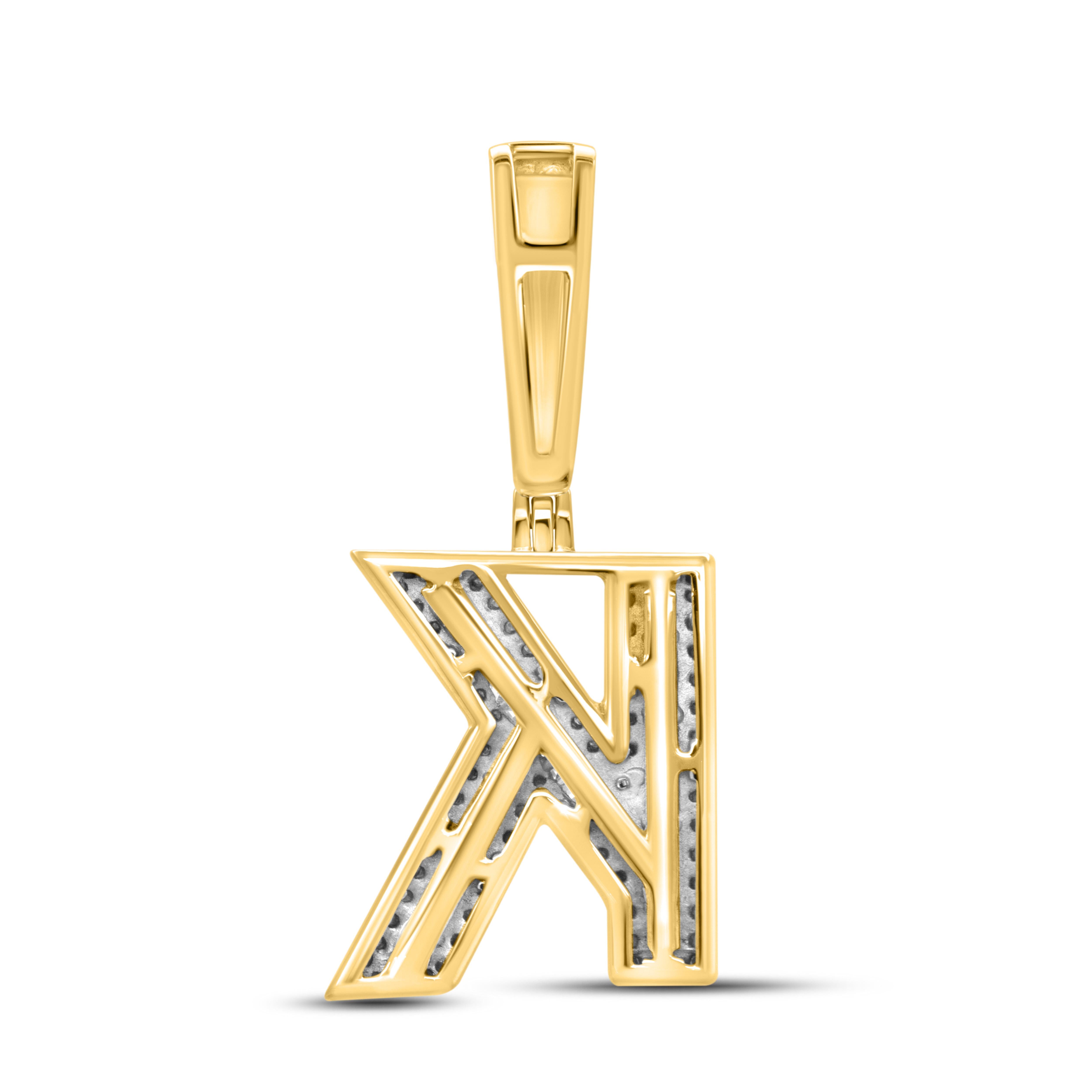 10kt yellow gold 0.46 CTW Diamond Initial K Charm