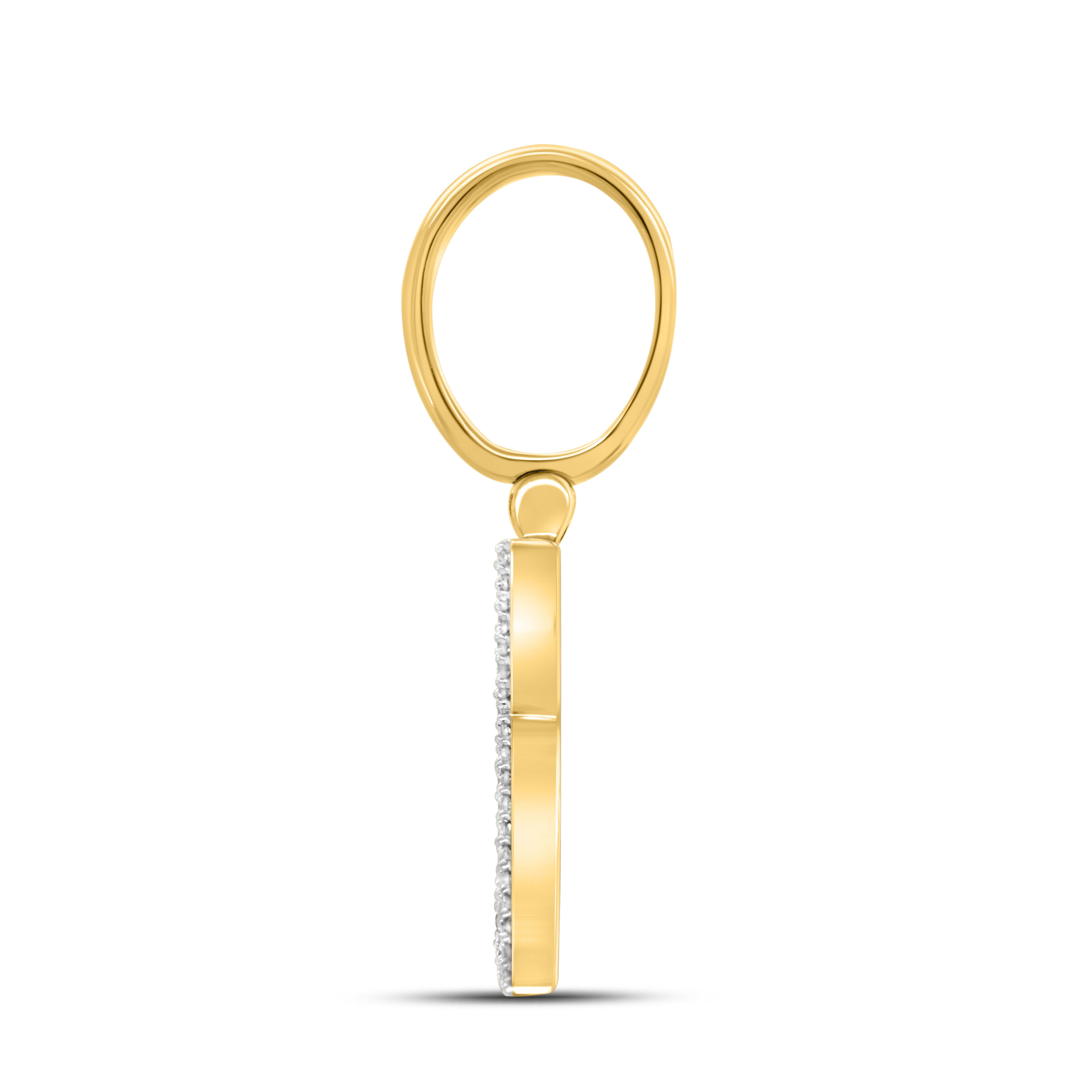 10kt yellow gold 0.46 CTW Diamond Initial K Charm