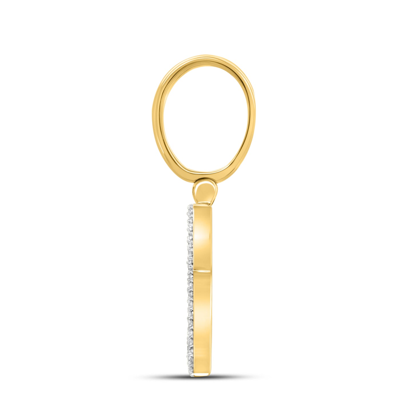 10kt yellow gold 0.46 CTW Diamond Initial K Charm