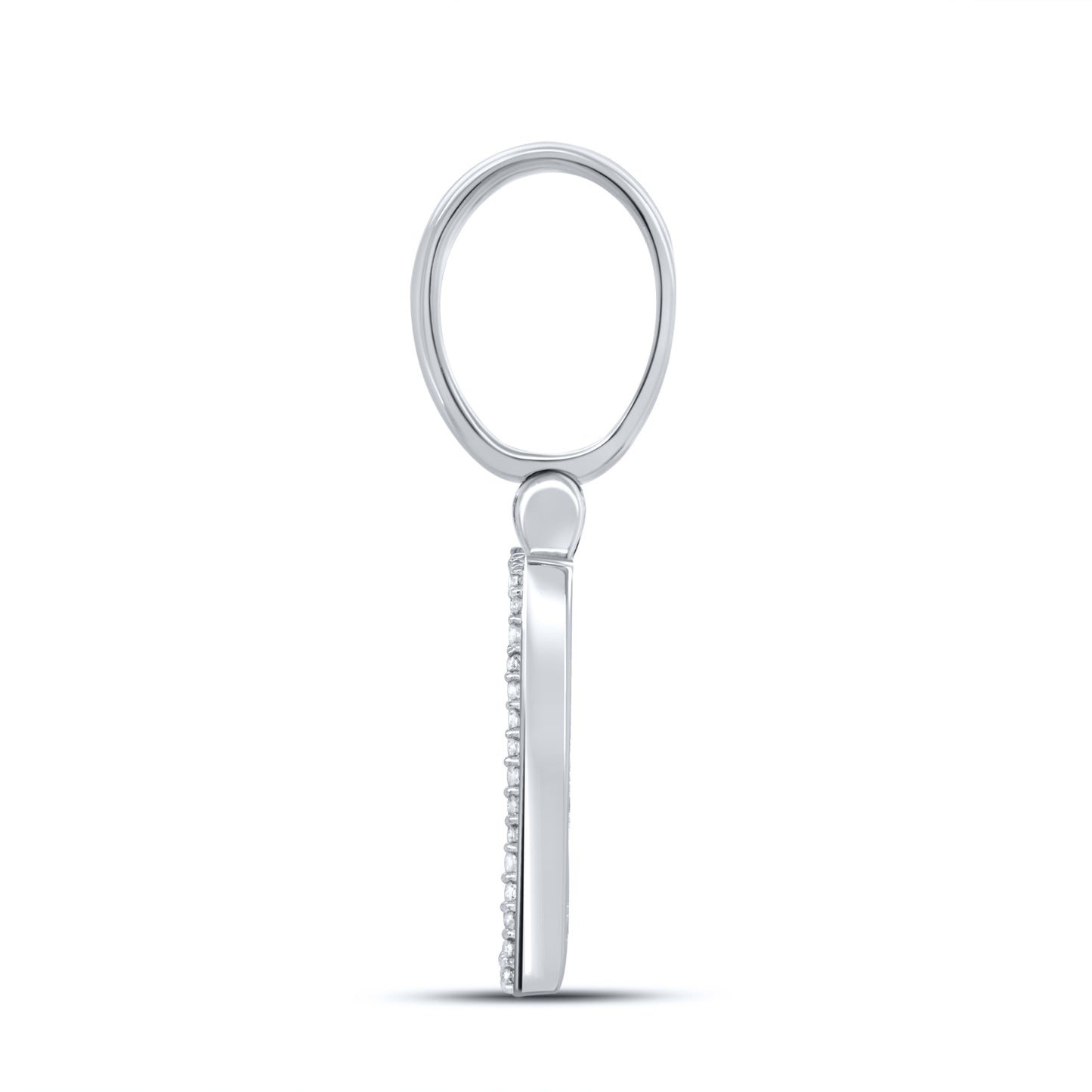 10KT WHITE GOLD 0.66 CTW NATURAL DIAMOND INITIAL M CHARM PENDANT