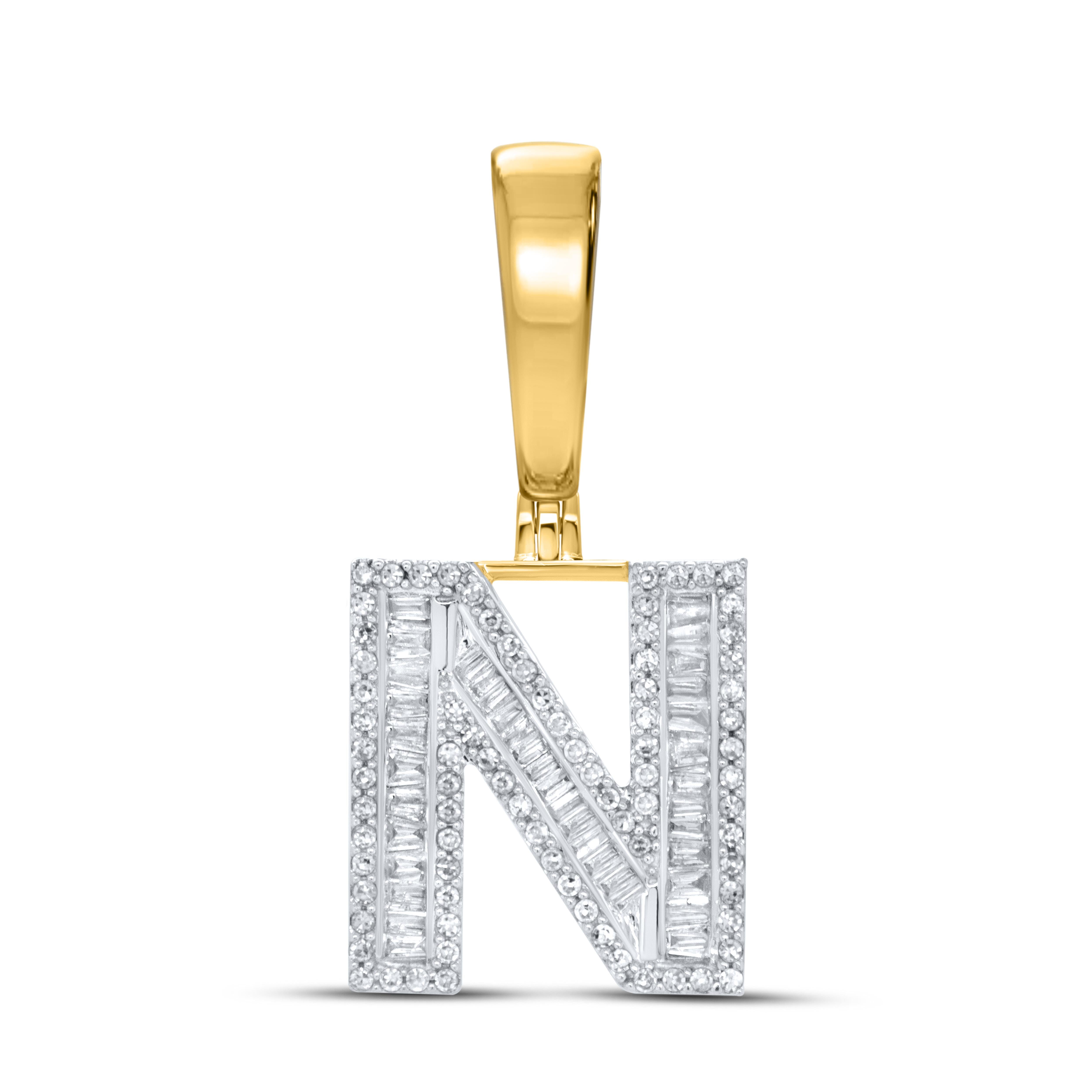 10kt yellow gold 0.52ctw Diamond Initial N Charm