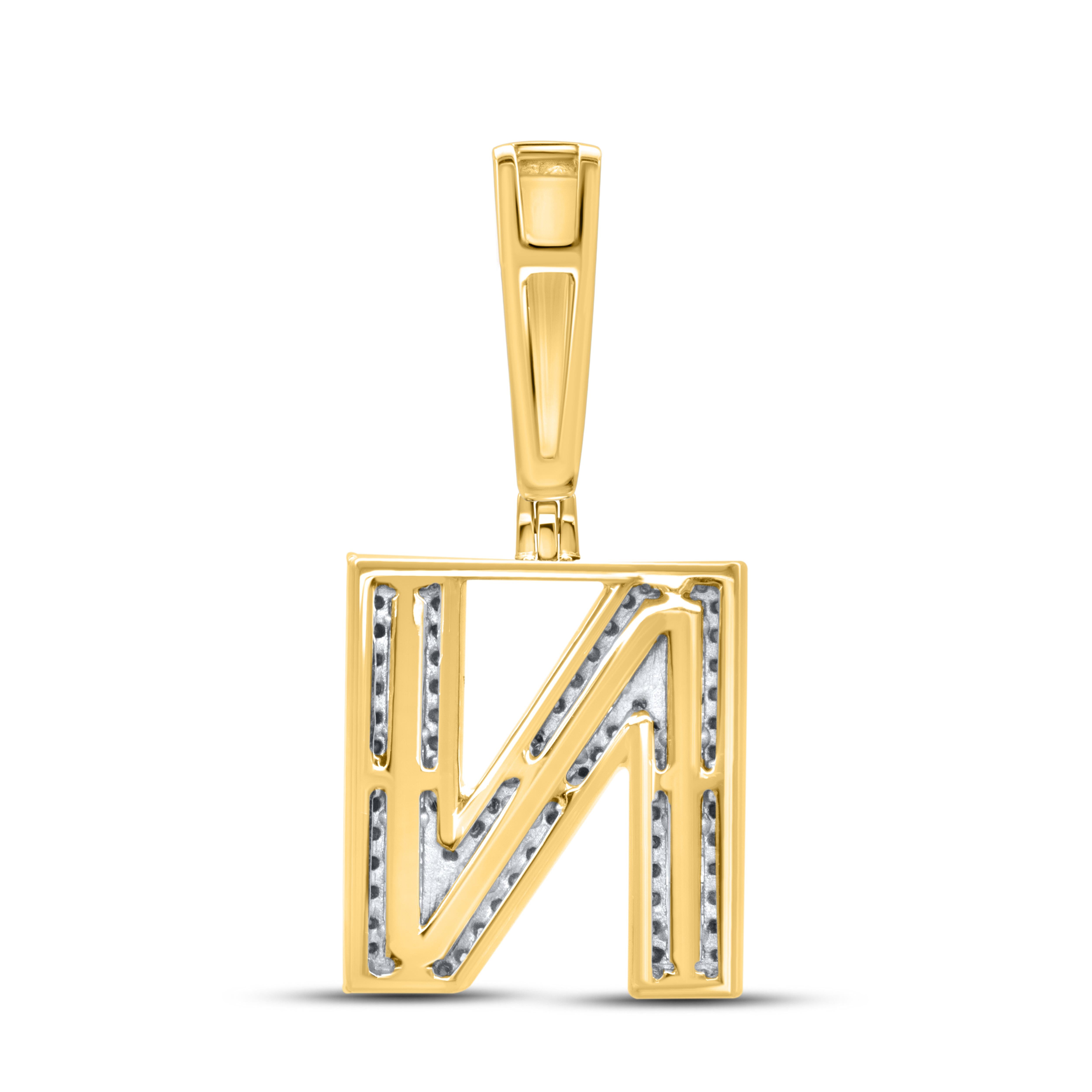 10kt yellow gold 0.52ctw Diamond Initial N Charm