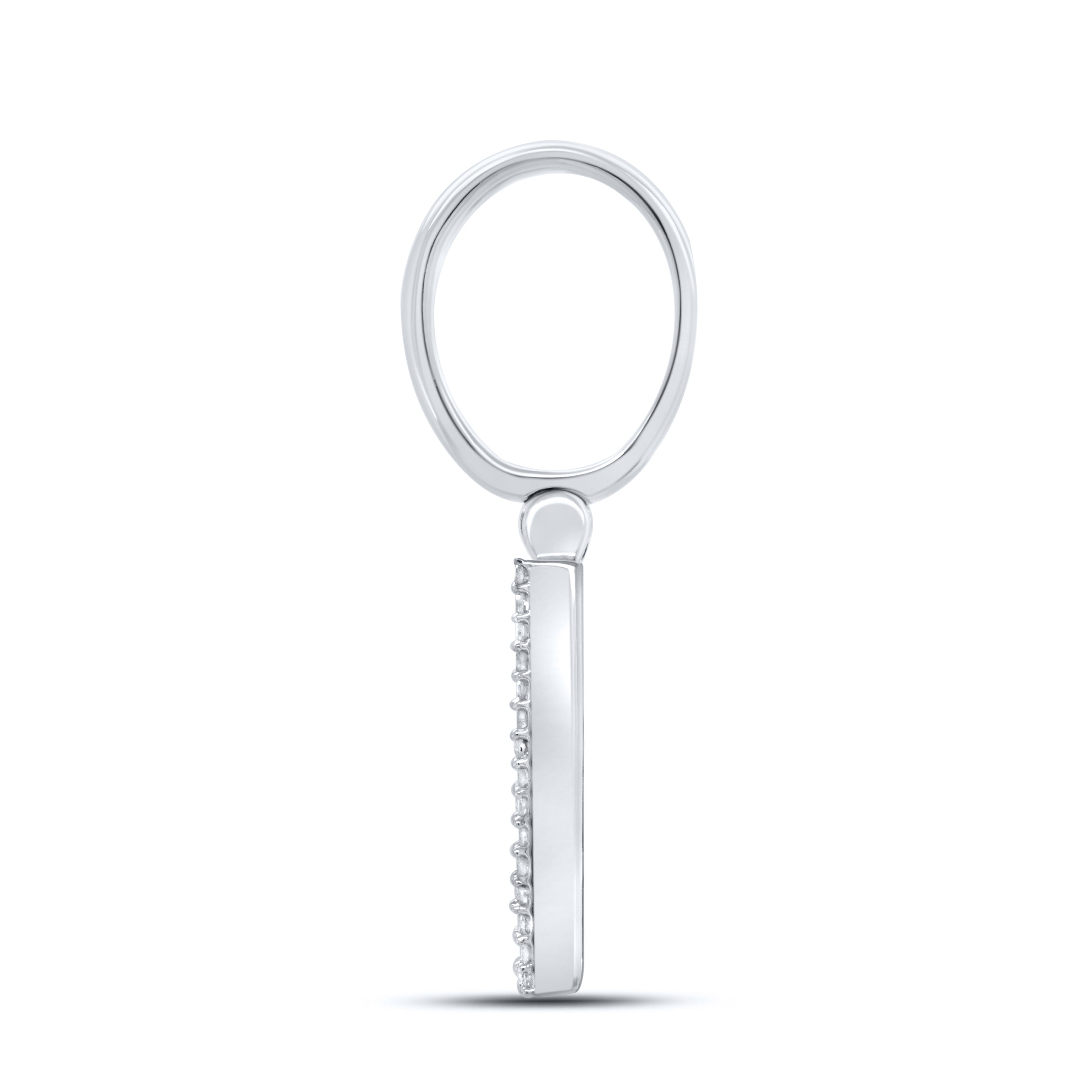 10KT WHITE GOLD 0.52 CTW NATURAL DIAMOND  INITIAL N CHARM PENDANT