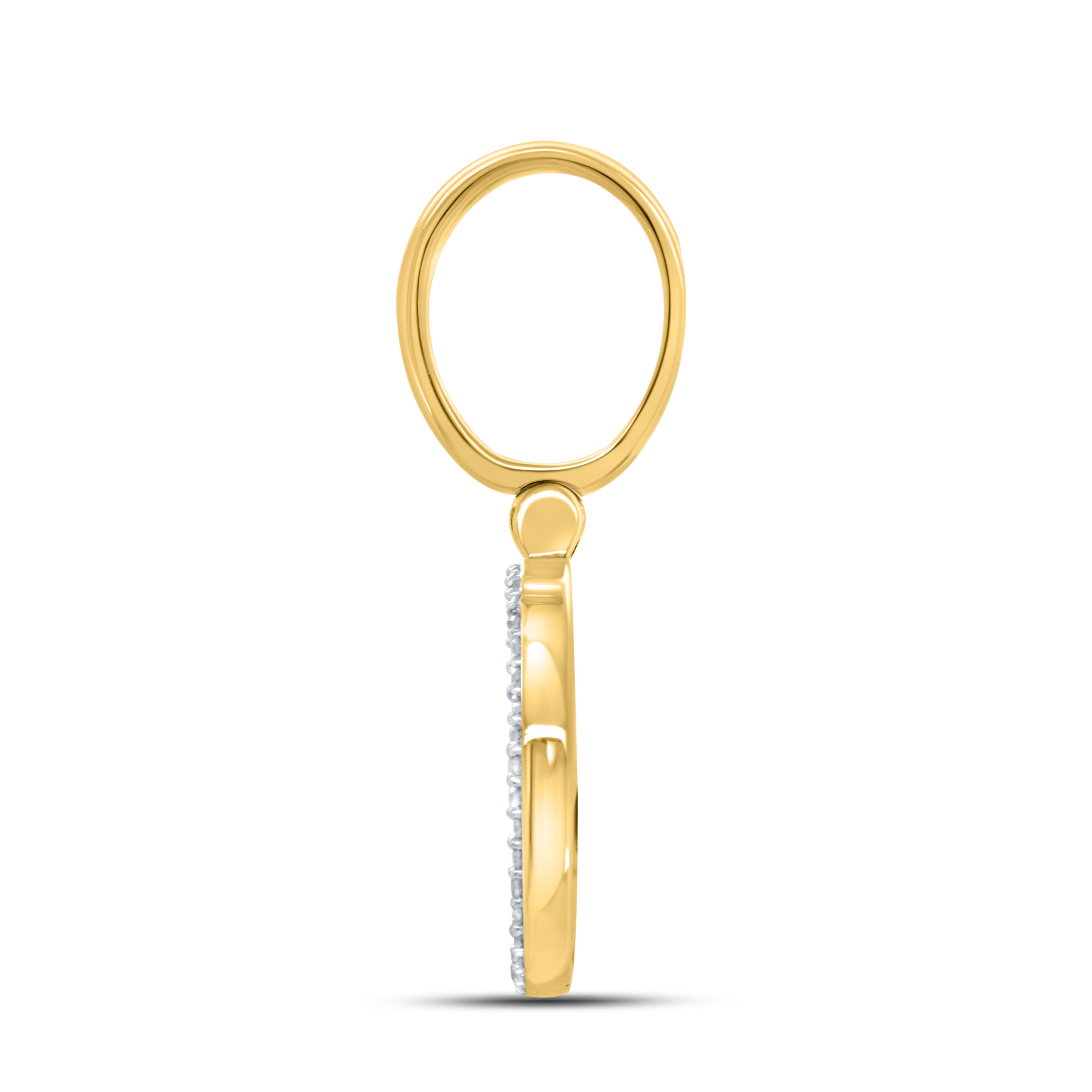 10kt yellow gold 0.45ctw Diamond Initial O Charm