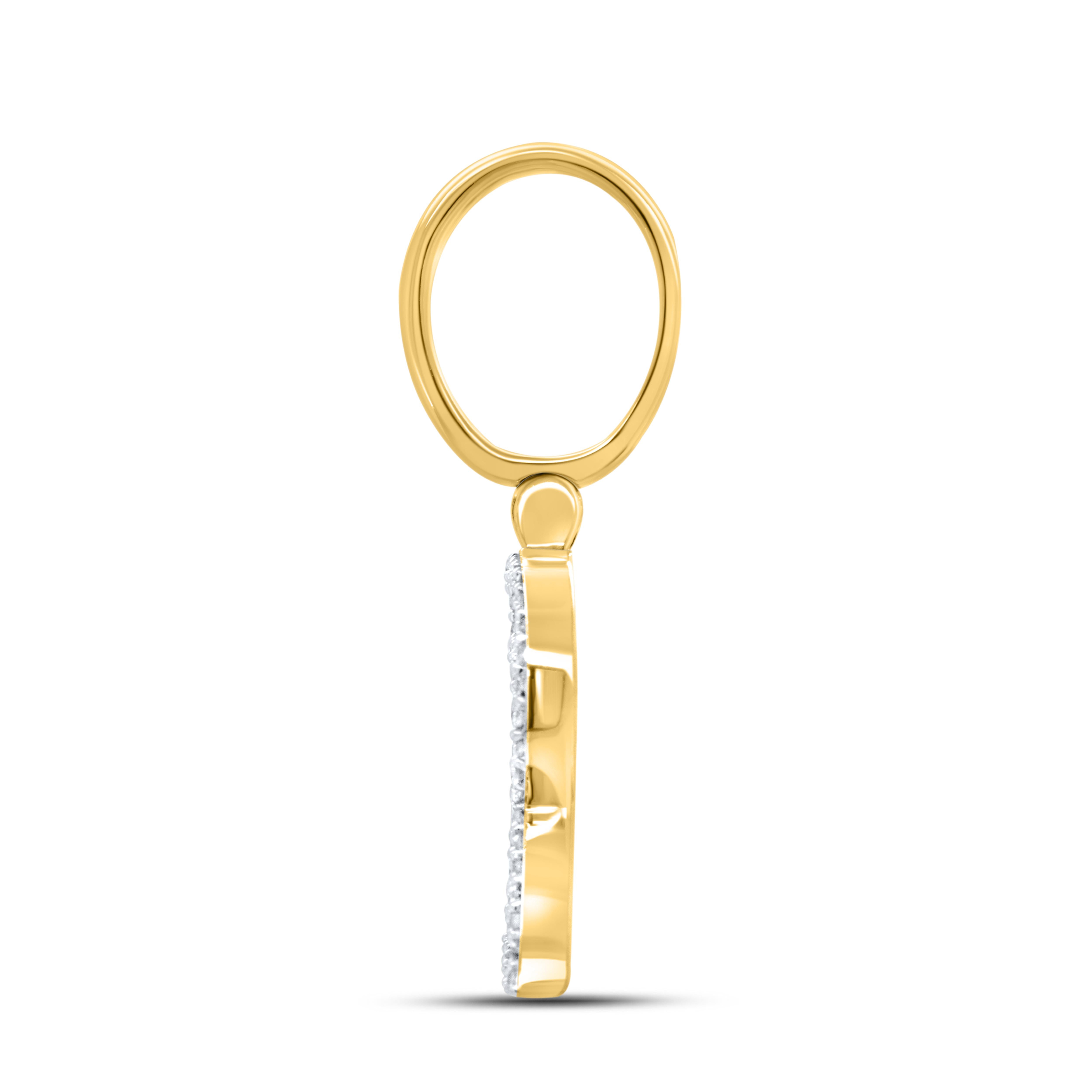 10kt yellow gold 0.43ctw Diamond Initial P Charm
