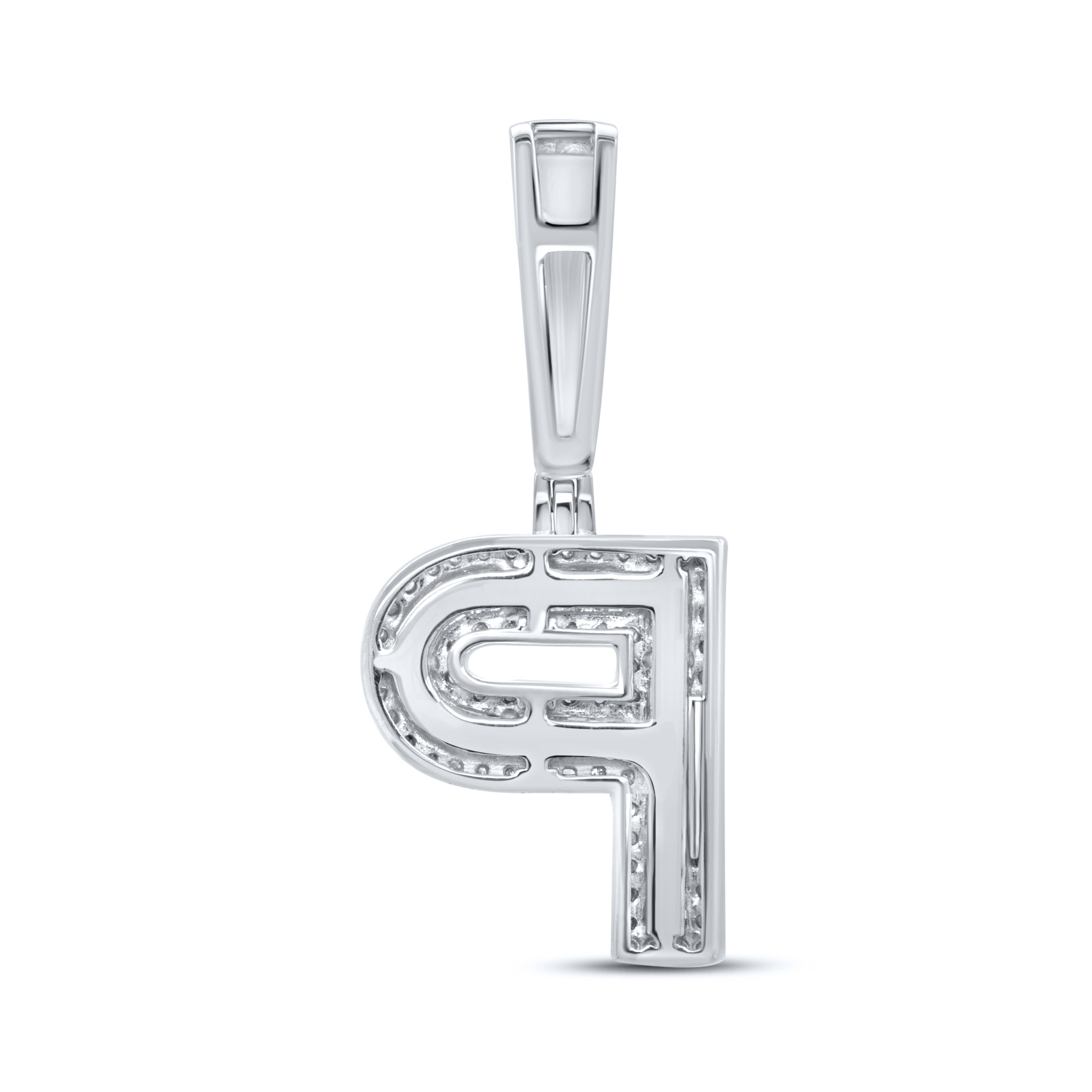 10KT WHITE GOLD 0.43 CTW NATURAL DIAMOND  INITIAL P