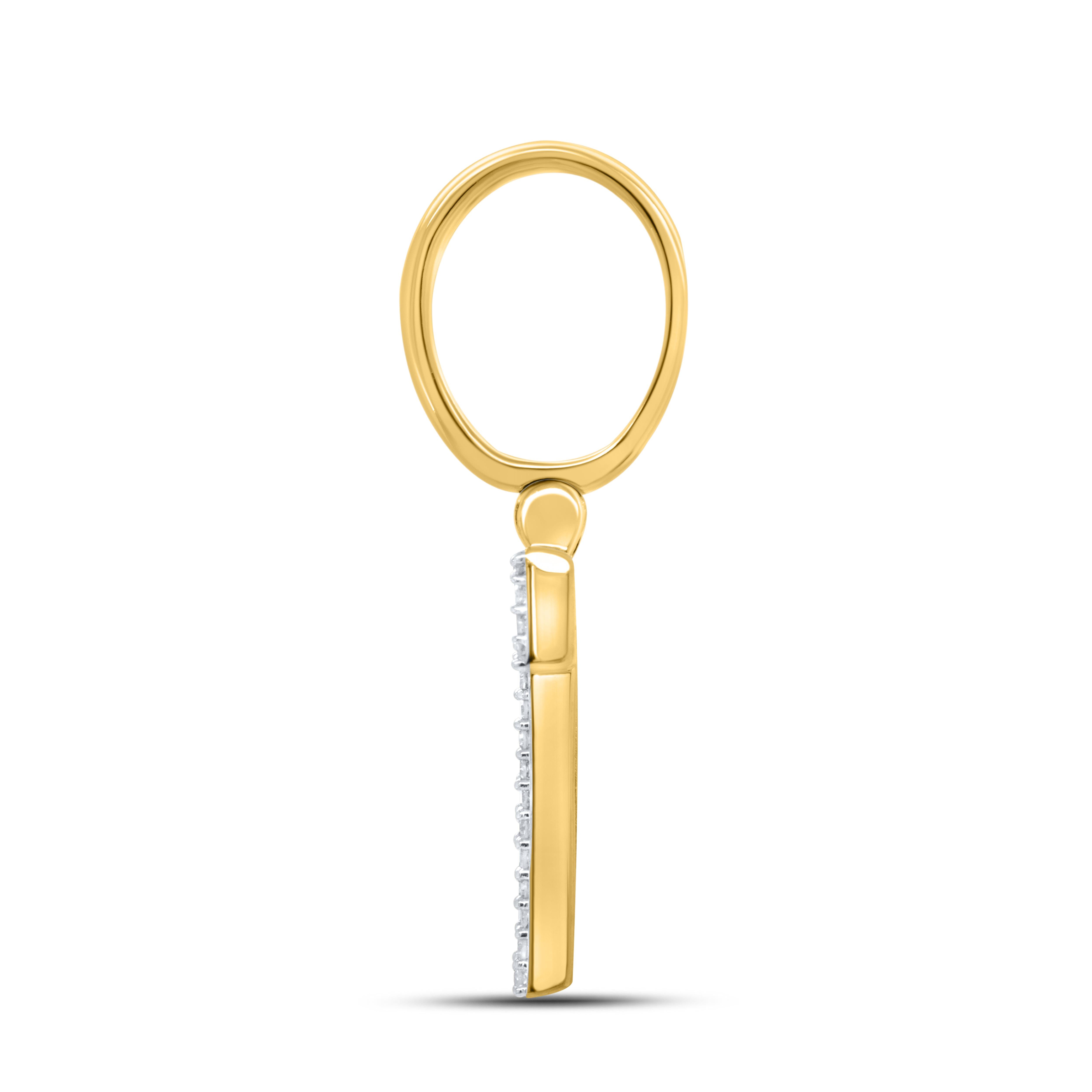 10kt yellow gold 0.34ctw Diamond Initial T Charm